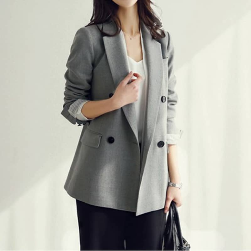カジュアル  新作  合わせやすい  韓国風  着瘦せ  体型カバー  長袖  ミニ丈  スーツ  アウター
